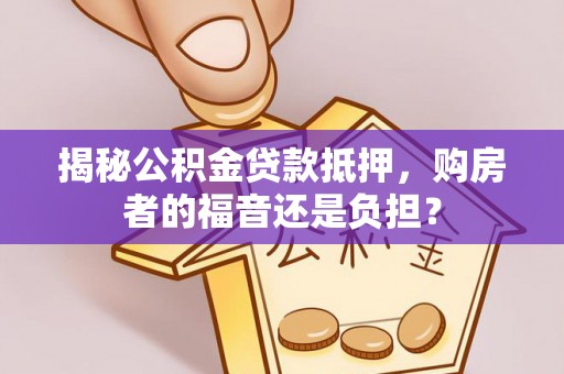 海盐揭秘公积金贷款抵押，购房者的福音还是负担？